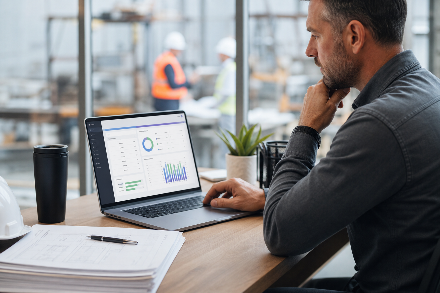 Manager reviewing registered time payroll-ready timesheets billable hours breaks overtime PTO and invoice records