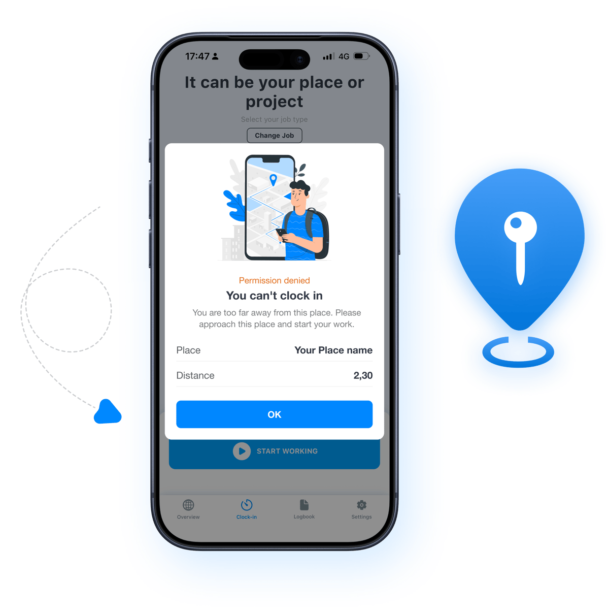 GPS time tracking software for remote and field employees with mobile app location verification