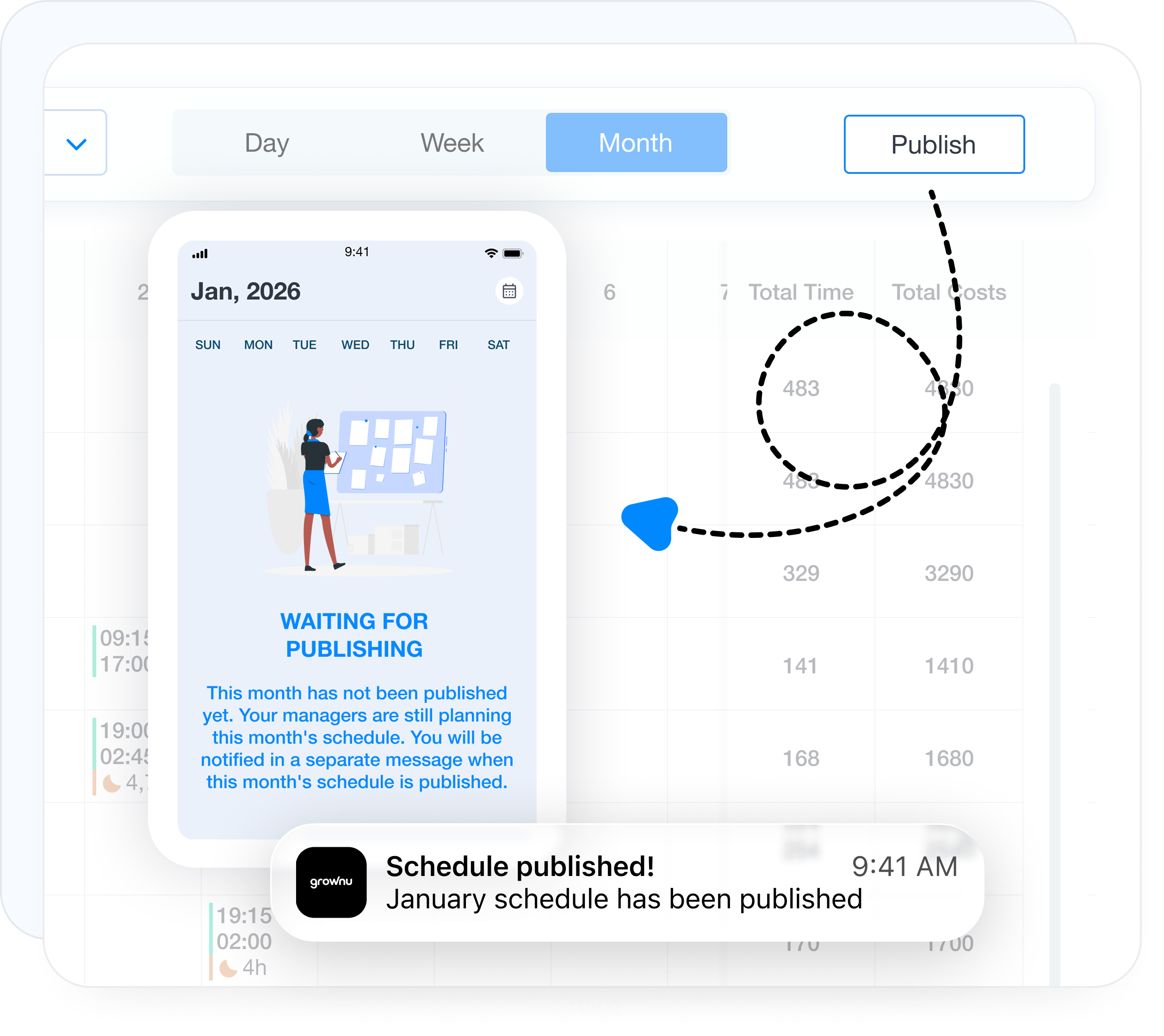 Publish the AI-generated schedule to the team
