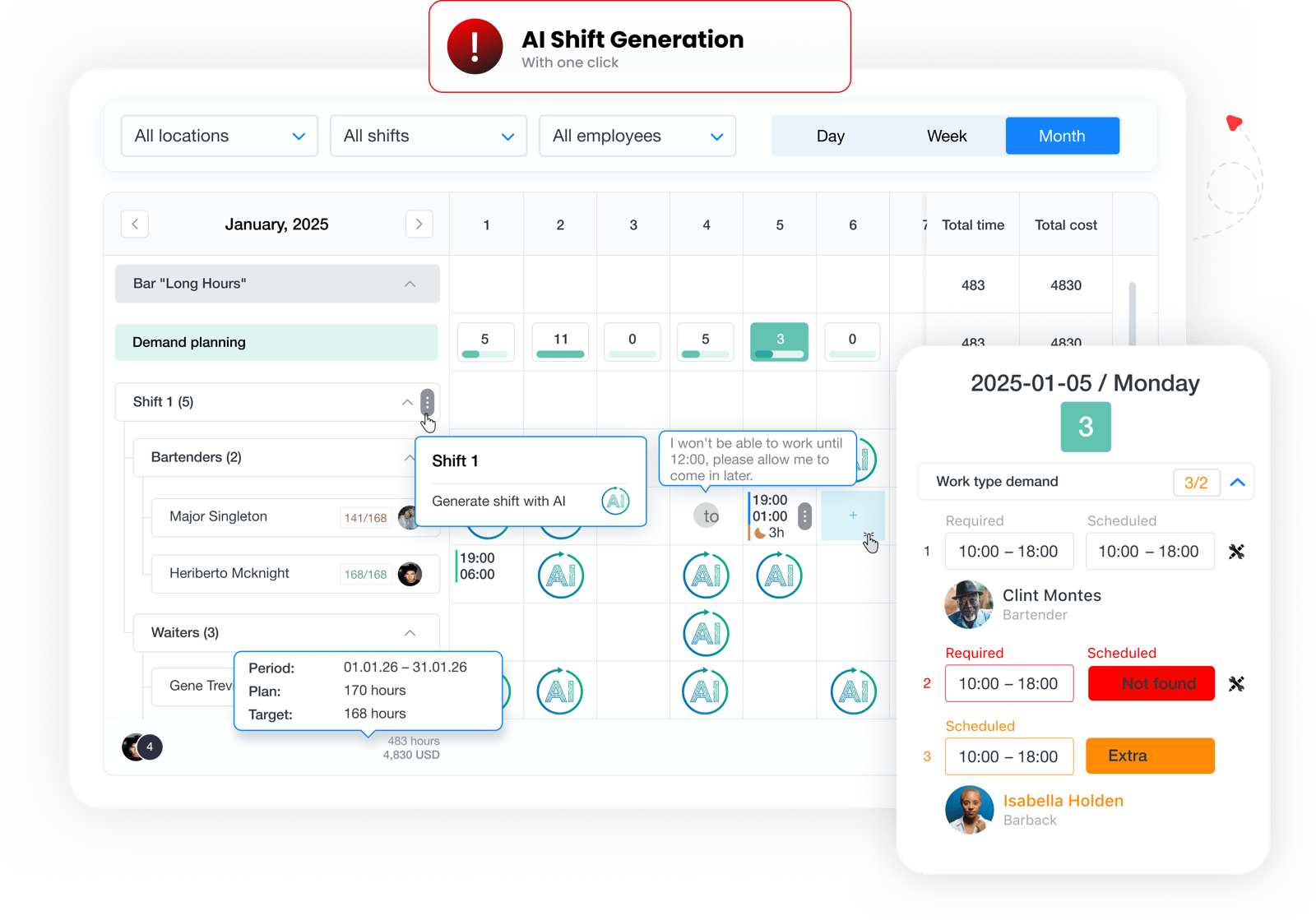 AI Shift Scheduling Software for Demand-Based Scheduling | Grownu