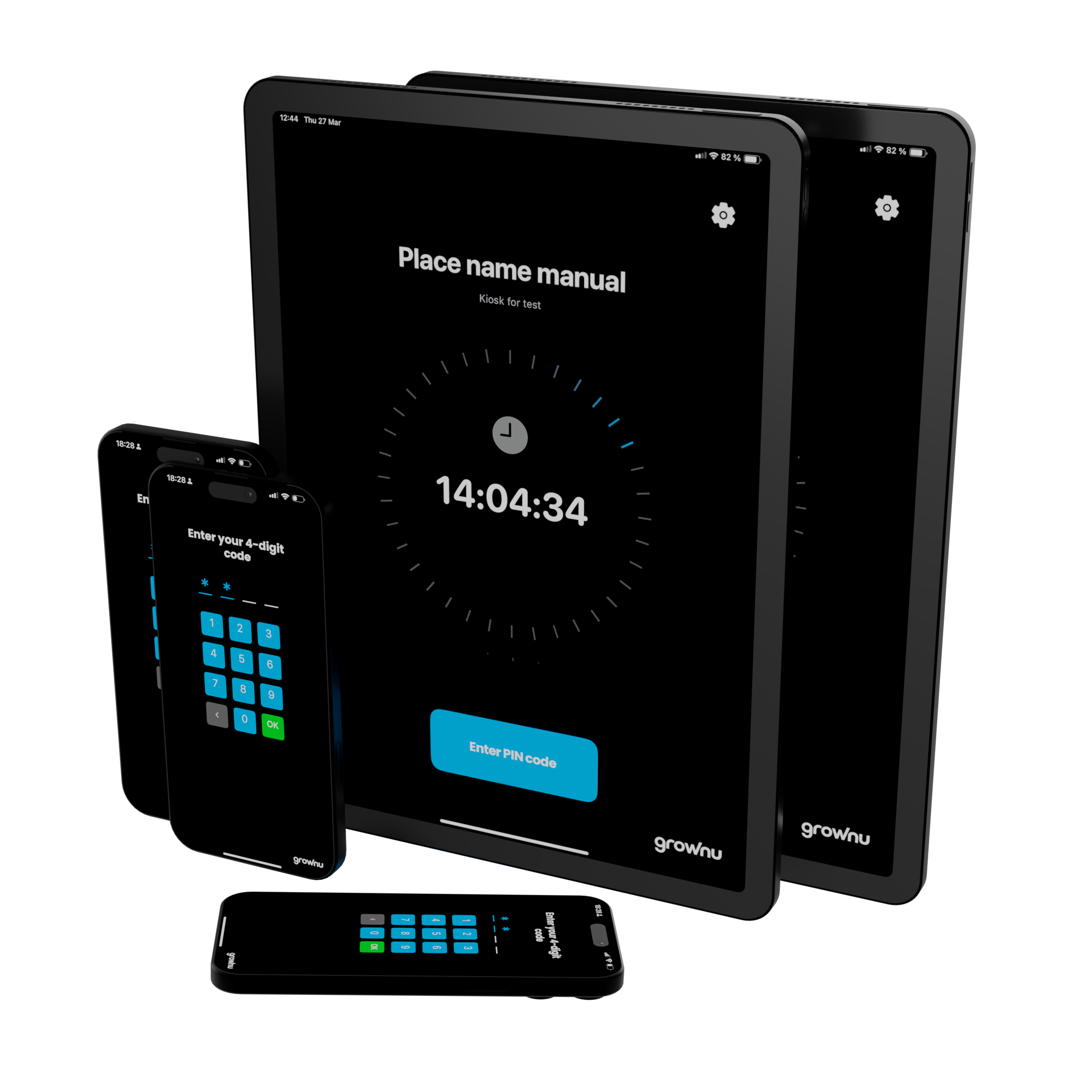 $0 hardware time clock terminal on a phone or tablet (BYOD kiosk)
