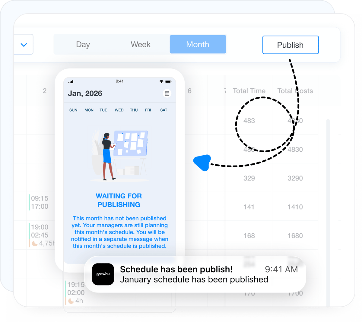Schedule publishing for employees