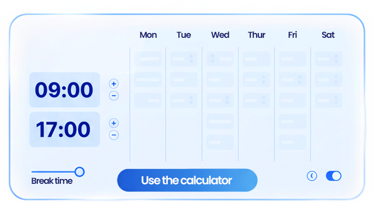 Weekly timesheet calculator illustration