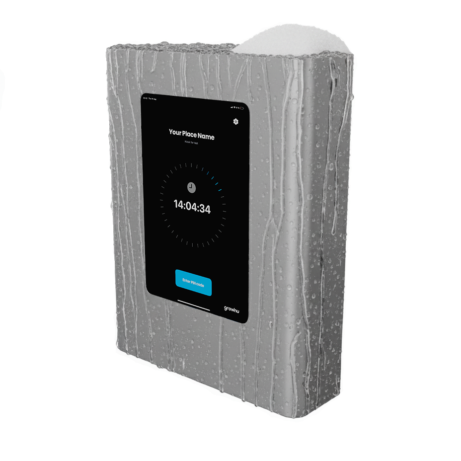 All-weather time clock terminal rated IP66 / NEMA 4X for rain, snow, and dust