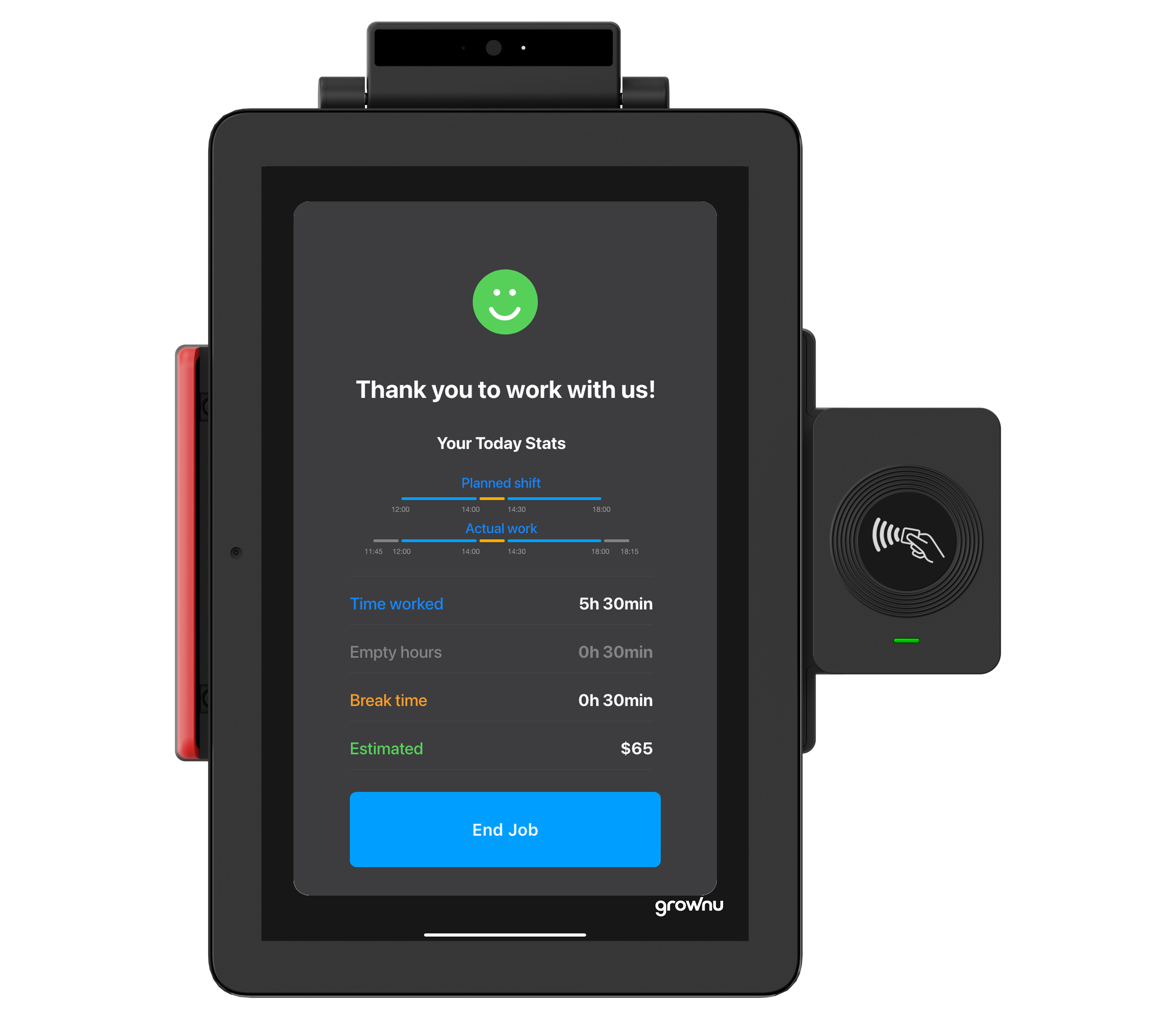 Review and approval of out-of-schedule hours on an RFID time clock system