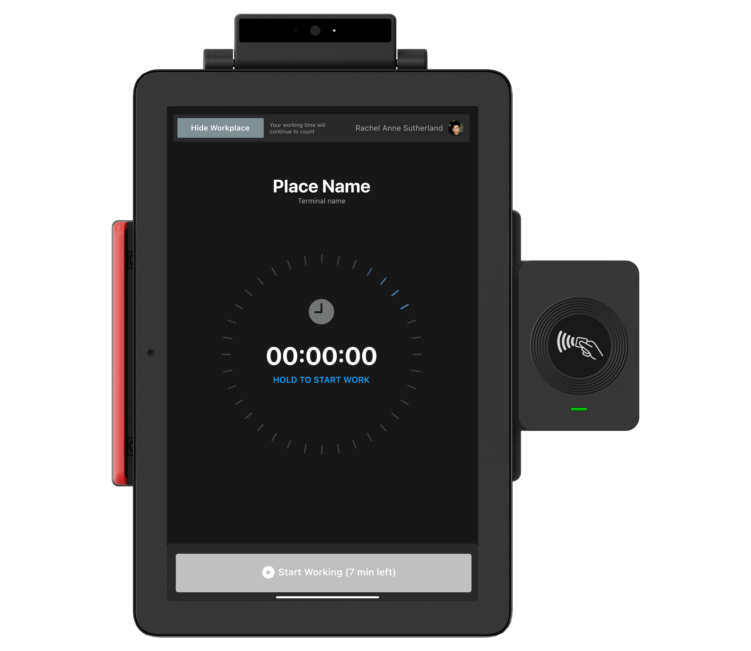 Shift-based clock-in restrictions on an RFID time clock terminal