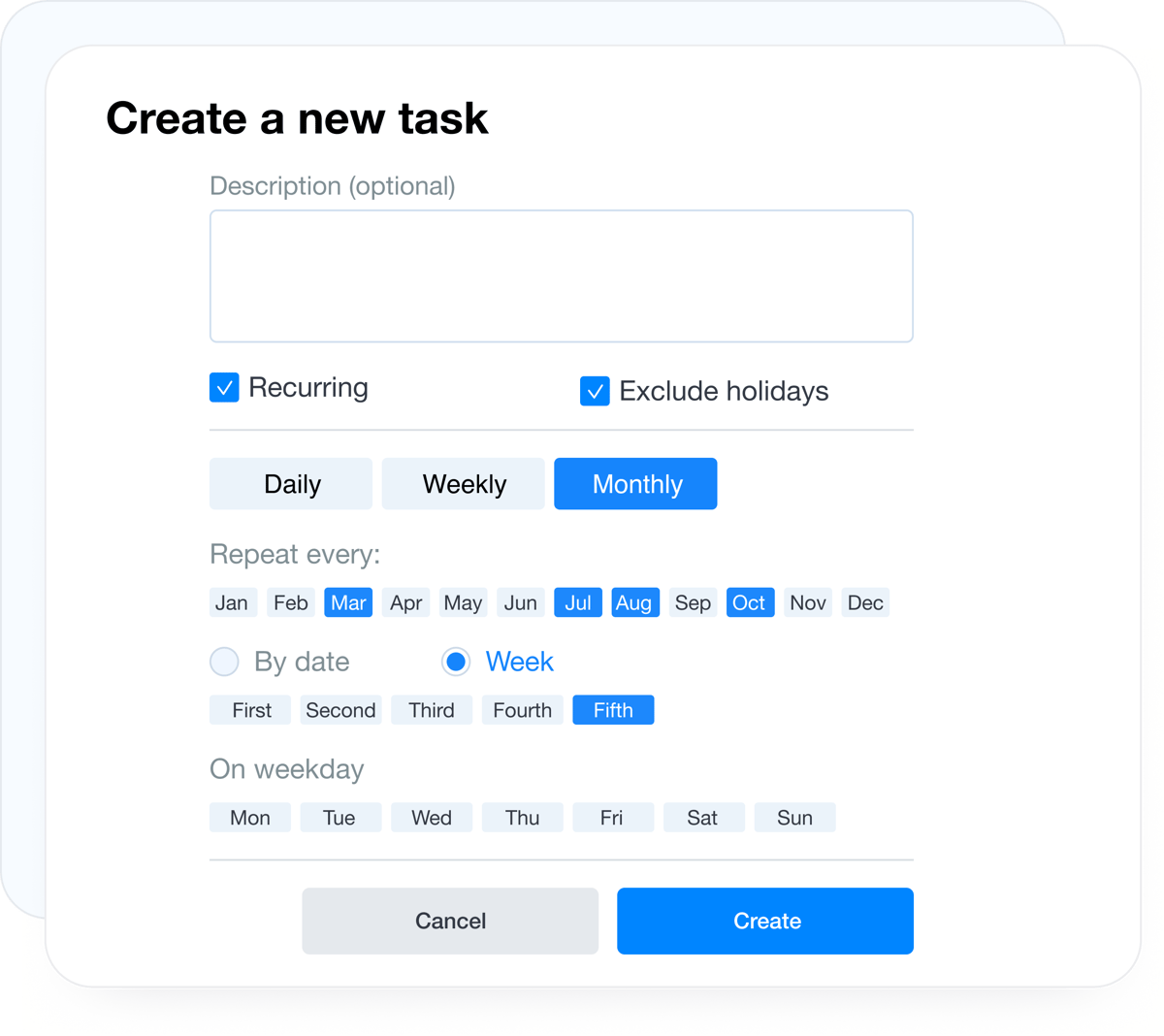 One-time and recurring task planning in Grownu