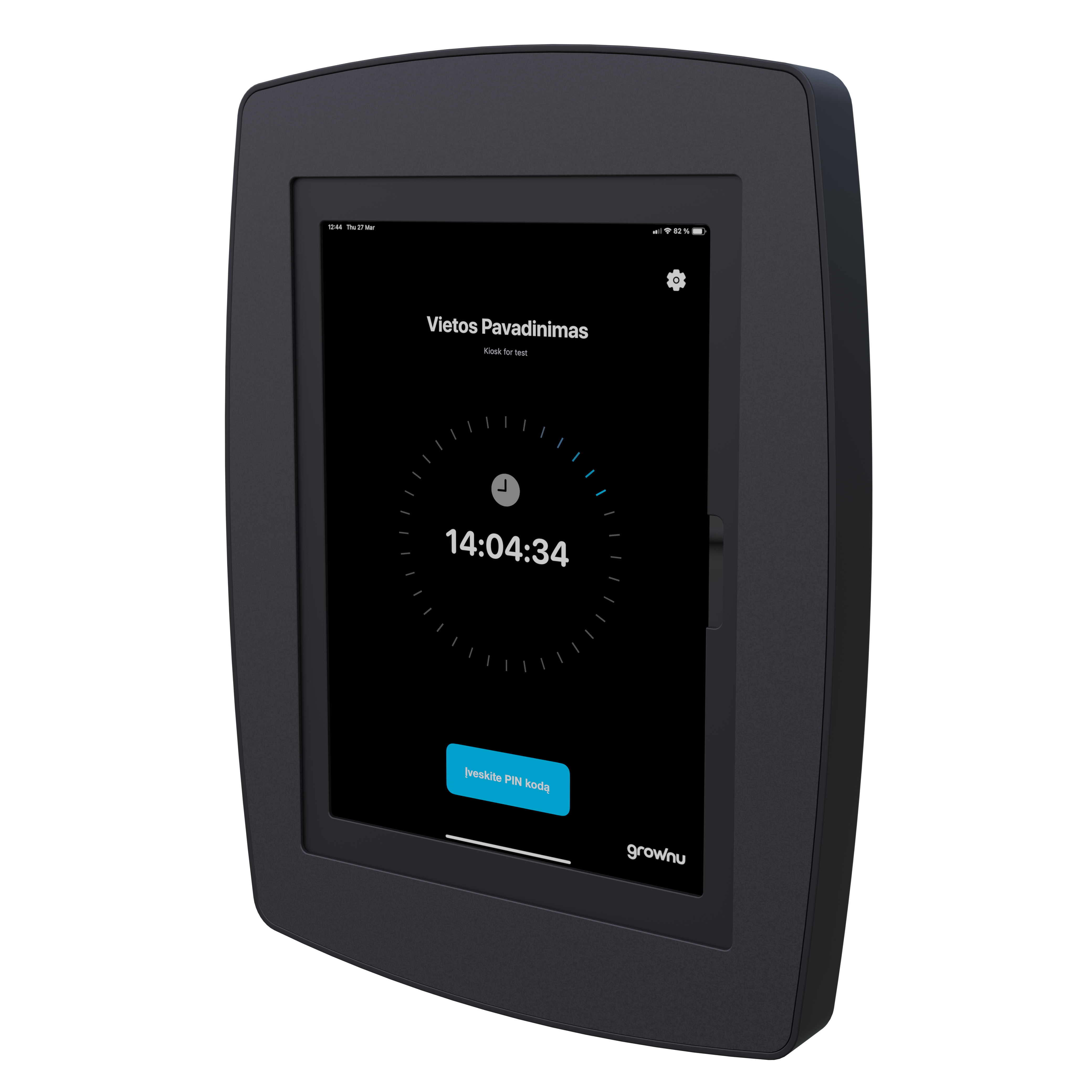 Tablet wall mount in black finish