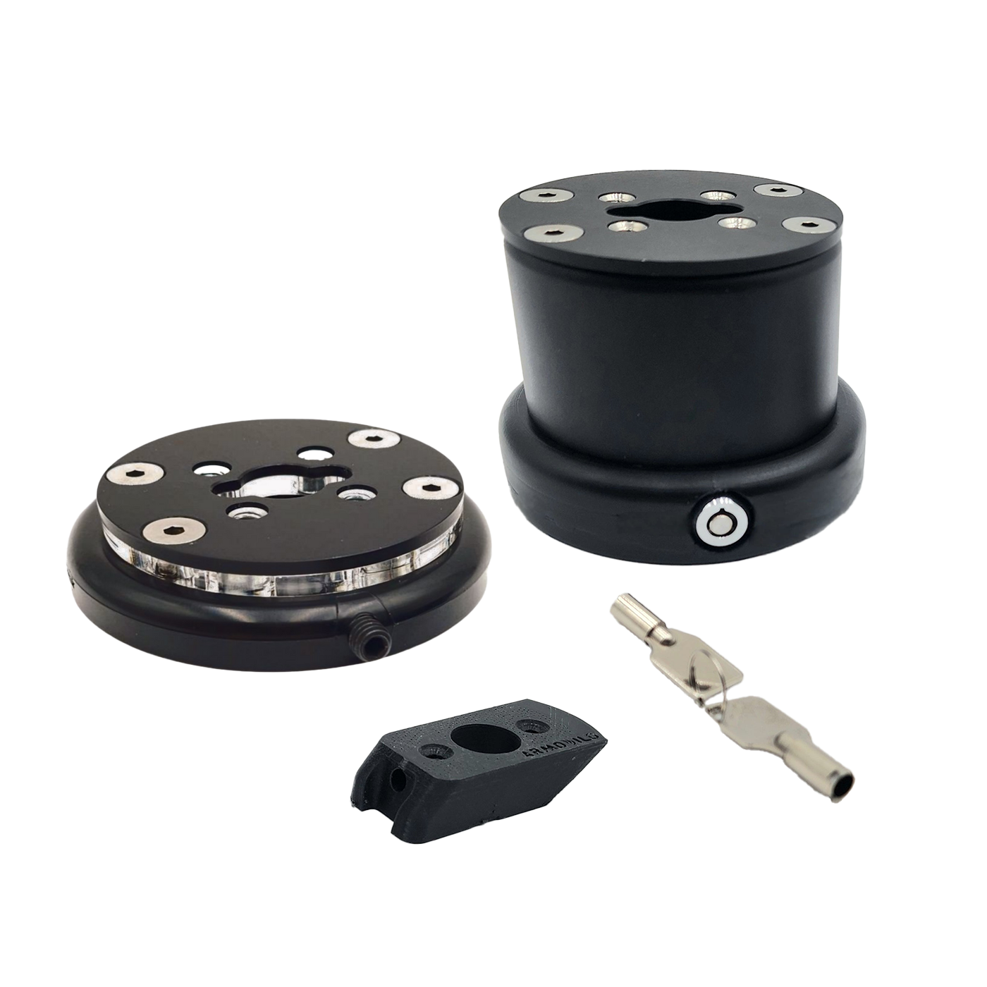 Lockable tablet wall mount with metal enclosure and key lock