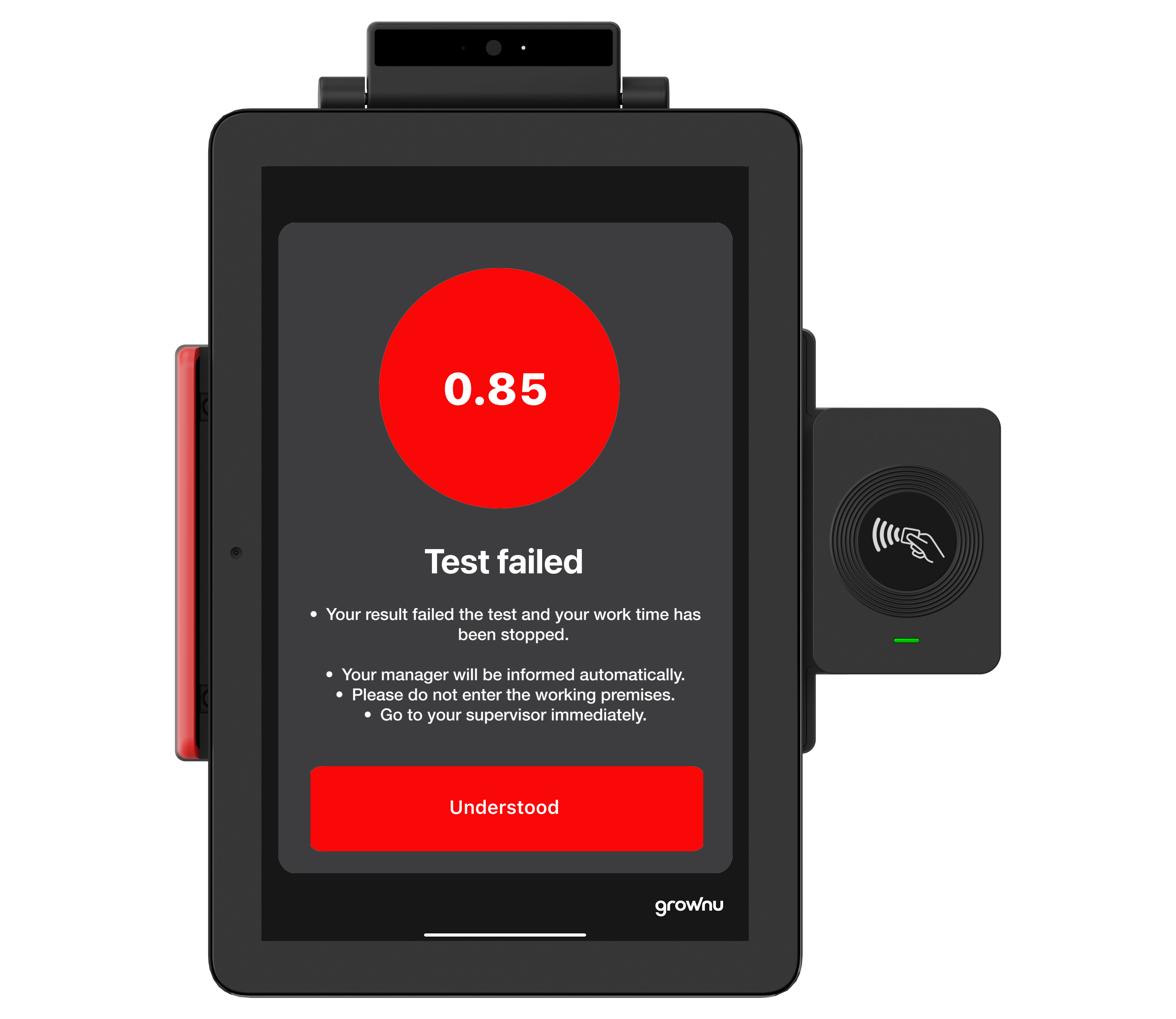 Failed breathalyzer test and restricted work session